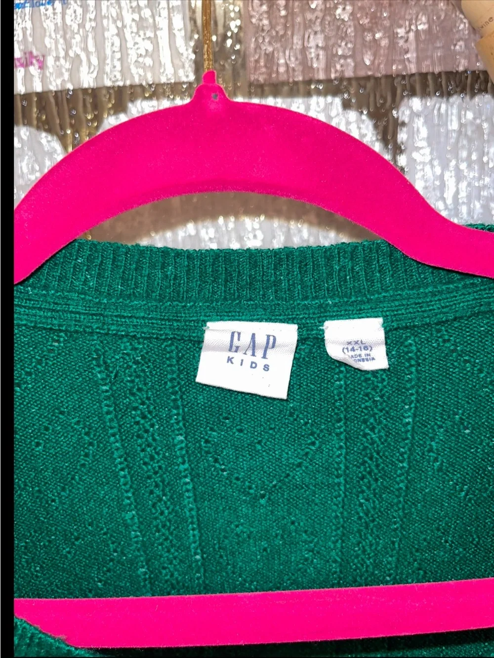 GAP Kids Emerald Green Button-Up Knit Cardigan Sweater